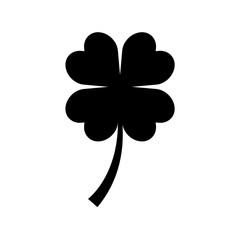 Lucky four leaf clover icon flat vector illustration design