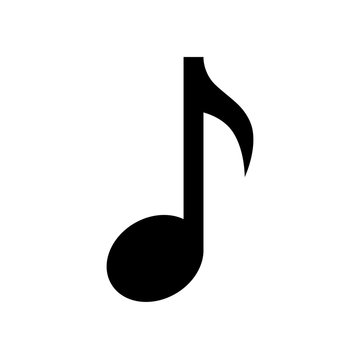 Musical note icon flat vector illustration design