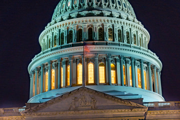 US Capitol Dome Flag North Side Night Stars Washington DC