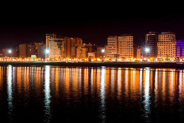 Panoramic View of Tangier City  at Night, Morocco