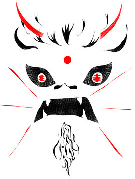 illustration angry monster