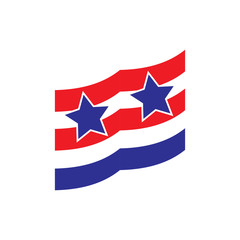 Blue and Red line Flag logo design vector