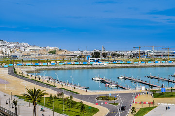 Fototapeta na wymiar Panoramic View of Marina Tangier, Tangier City, Morocco