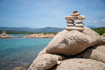 Plage galets zen corse
