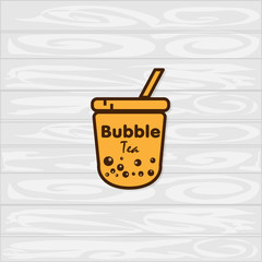 bubble tea logo icon graphic template