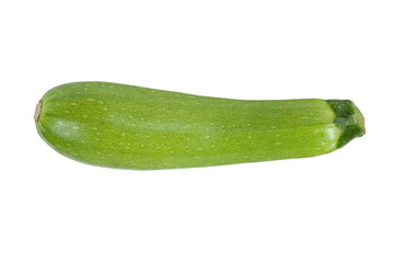 Fresh ripe zucchini fruit isolated on white background.