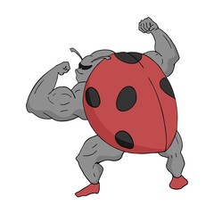 Design of strong ladybug illustration © RATOCA