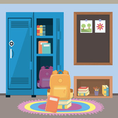 School locker and supplies design