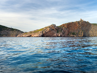 Naklejka premium High seas near Balaclava, Crimea,secret Soviet submarine base
