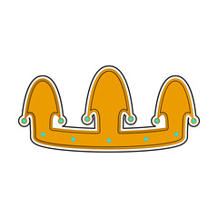 Isolated golden crown icon. Cartoon style - Vector