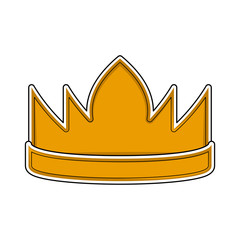 Isolated golden crown icon. Cartoon style - Vector