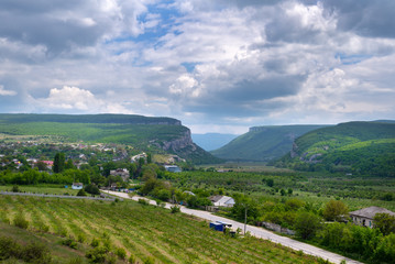 Green beautyful mountains near Bahchisaray, Crimea
