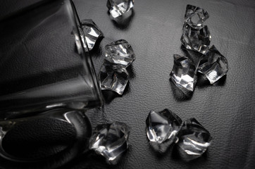 Crystals on the black leather