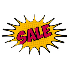 Comic bubble chat sale with halftone effect - Vector