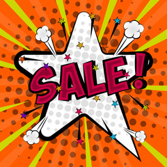 Comic bubble chat sale with halftone background - Vector
