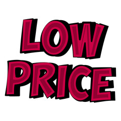 Low price sale comic text pop art advertise - Vector