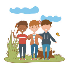 Teenage friends design vector illustration