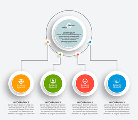 Abstract 3D Paper Infographics. Business template .Vector illustration