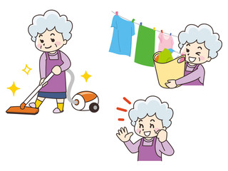 家事をするシニア女性 © shintako