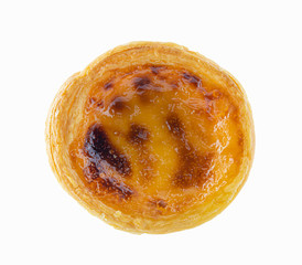 Egg tart isolated on white background