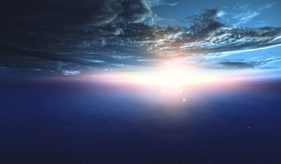 Deep space beauty. Planet orbit.