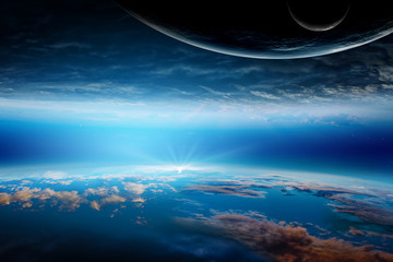 Abstract planets and space background