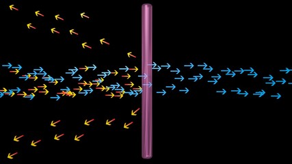 Light rays penetrate ,  reflected off surface . 3d rendering