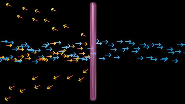 Light rays penetrate ,  reflected off surface . 3d rendering
