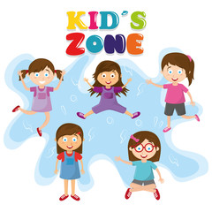 Obraz na płótnie Canvas kids zone children entertaiment cartoons
