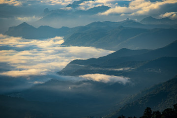Fototapeta na wymiar Background landscape clouds in mountain valley, Doi ang khang Chaing mai
