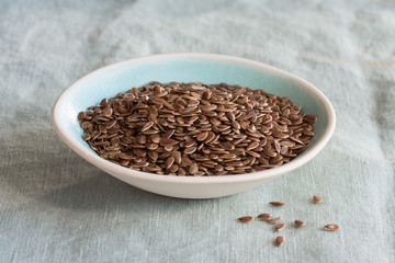 Brown Flaxseeds in a Bowl