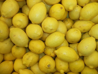 ripe fresh lemons of the new harvest