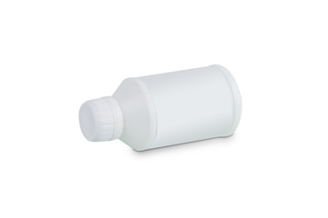 White Plastic container for Engine treatment products oil isolated on white