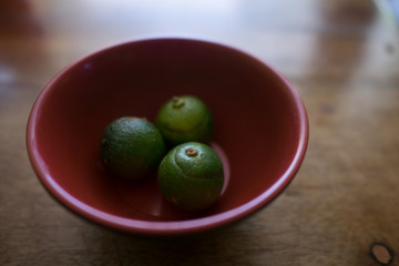 Kalamansi lemons on the table