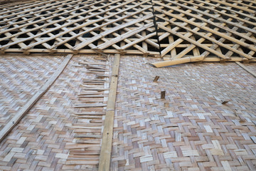 A bamboo woven wall of the house