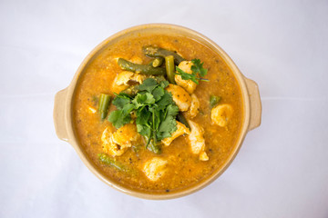 Chicken Curry Dish with green peas