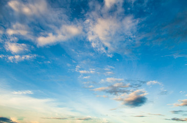 colorful dramatic sky with cloud at sunset