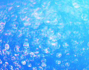 Bubbles of blue water