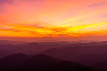 .colorful dramatic sky with cloud at sunset