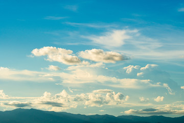 .colorful dramatic sky with cloud at sunset