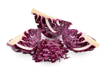 Purple cabbage isolated on white background