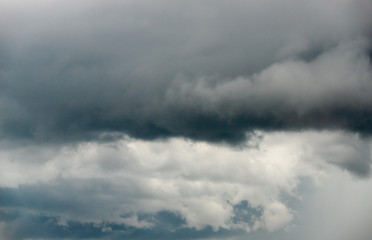 thunder storm sky Rain clouds .