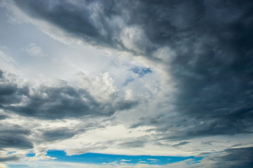 colorful dramatic sky with cloud at sunset.