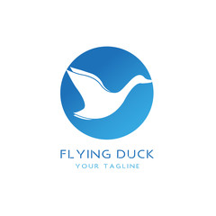 This logo shows a flying duck. This logo is suitable for use as a company logo or other creative businesses as needed,  but this logo can also be used as a logo application.
