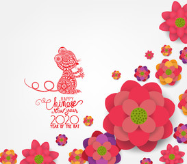 Chinese new year 2020 lantern pattern background. Year of the rat