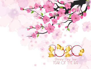 Obraz na płótnie Canvas Chinese New Year card with plum blossom