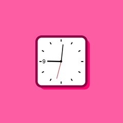 Clock icon in flat style