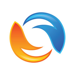 Flame Circle Letter S Logo