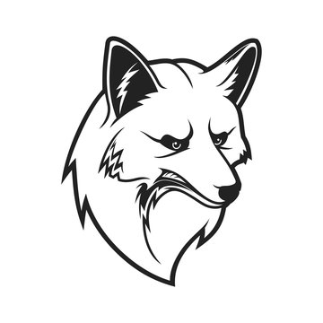 Fox head, outline wild animal muzzle icon