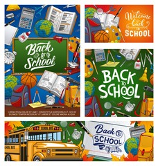 Welcome back to school vector educational supplies